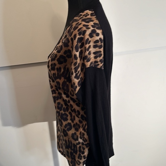 Zara léopard top vneck long sleeve sweater woman size S - Picture 5 of 7